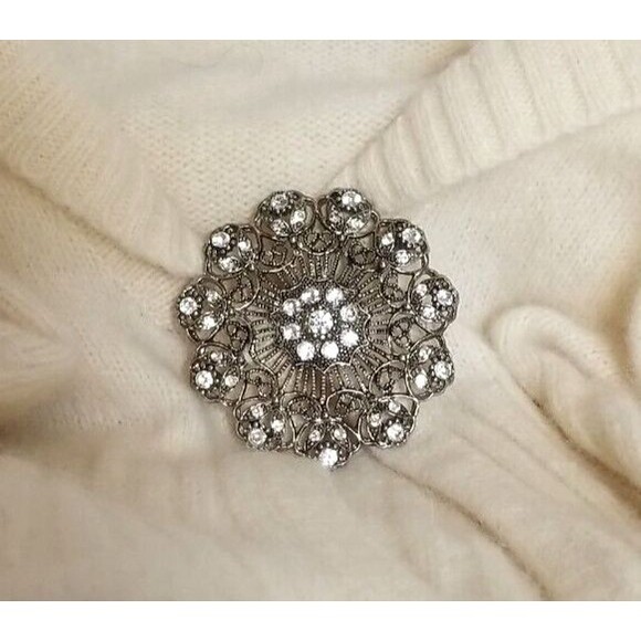 New Pursuits ltd. LambsWool Angora Blend Ivory Fuzzy Knit Sweater Womens 8 P C2 - Picture 5 of 10